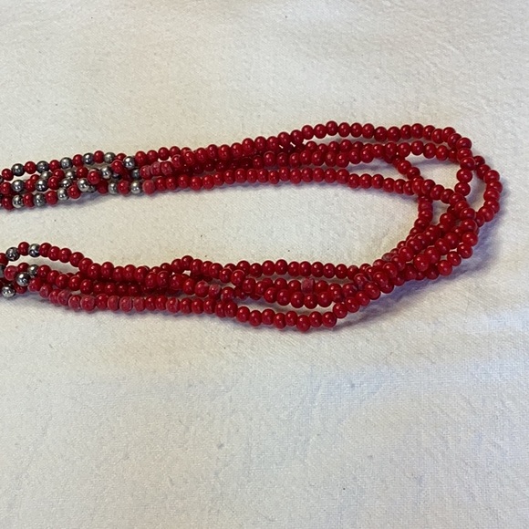 FINAL SALE PRICE Red 2 to 4 Strand & Red Chain Necklaces - Picture 2 of 7
